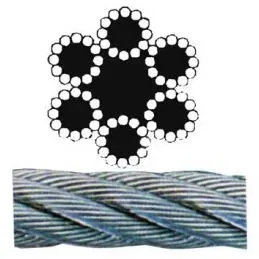Fune acciaio zincato 72 fili diam.8mm rotolo 25 mt.