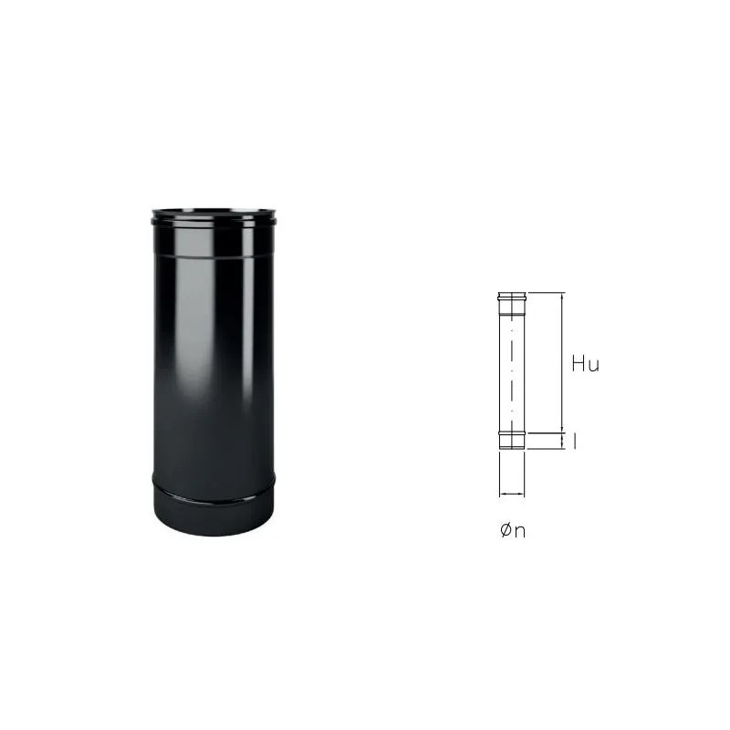 Tubo da 0,5 metro MFT5 Monofire Inox Aisi316 BLACK per stufe a Tubo da 0,5 metro MFT5 Monofire Inox Aisi316 BLACK per stufe a