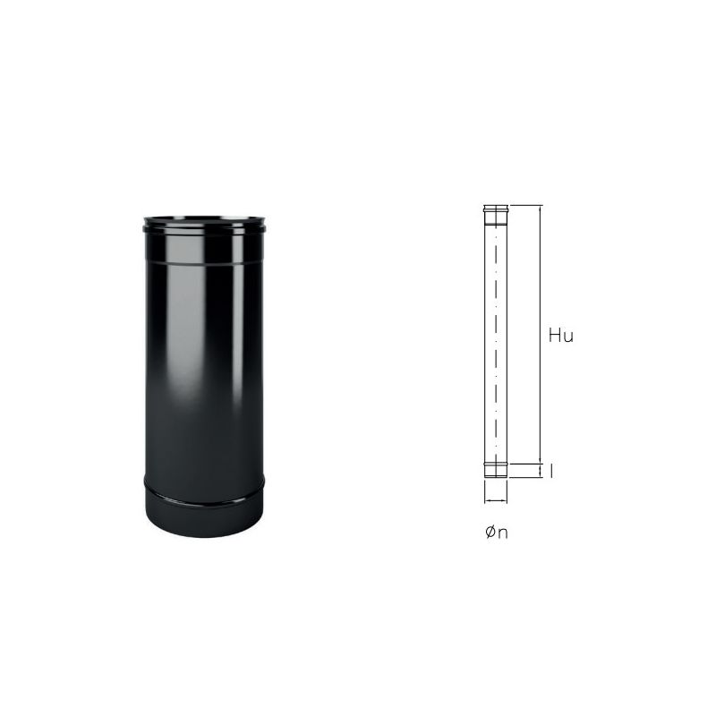 Tubo da 1 metro MFT1 Monofire Inox Aisi316 BLACK per stufe a