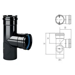 Raccordo a T 90° con ispezione MFT9FI Monofire Inox Aisi316