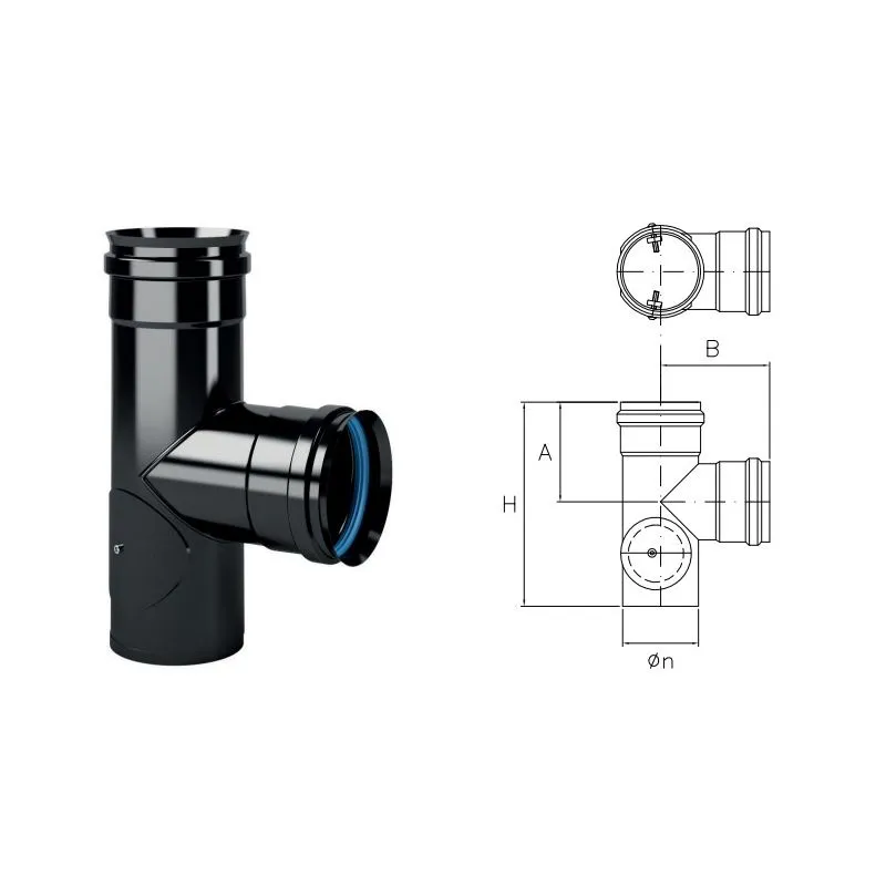 Raccordo a T 90° con ispezione MFT9FI Monofire Inox Aisi316