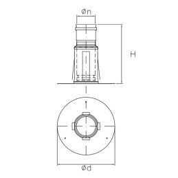 Rosone telescopico a tetto SPRT DESIGN acciaio per stufe a