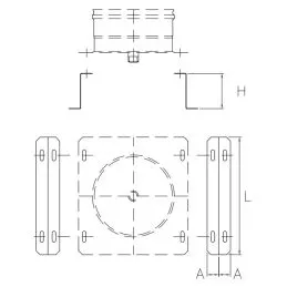 Pair of support fins for Inox De Marinis chimney base plate