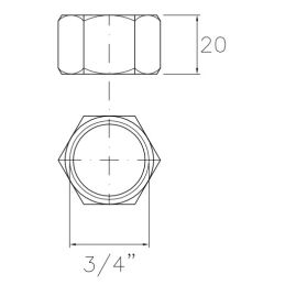 3/4 "female plug for stainless steel De Marinis flue condensate drain