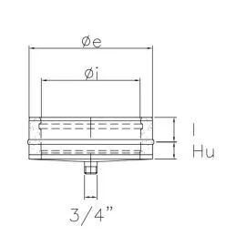 De Marinis Inox double wall flue condensate drain plug ISO25