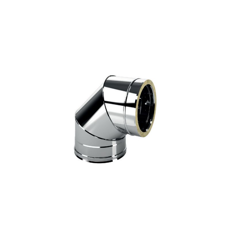 90° bend double wall flue ISO25 De Marinis Inox