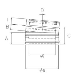 Curva 5° I2C05 ISO25 INOX Canna fumaria doppia parete