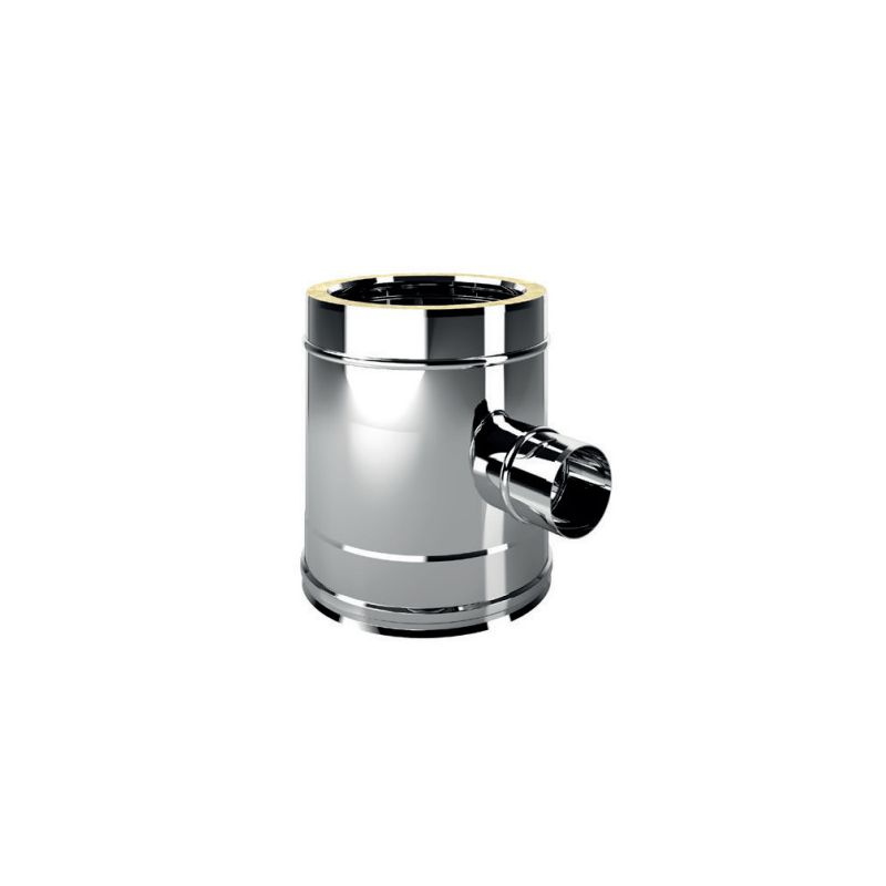 Raccordo a T 90° ridotto ø80mm I2TR ISO25 INOX Canna fumaria