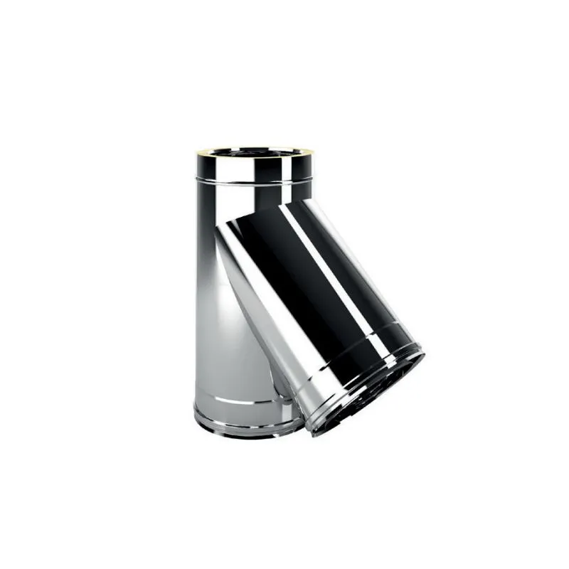 45 ° Tee I2T4 ISO25 INOX flue double wall flue