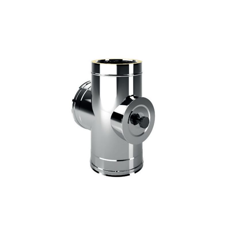 Raccordo a T 90° croce con ispezione I2TC ISO25 INOX Canna