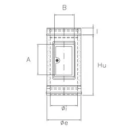 Modulo ispezione sportello I2IF ISO25 INOX Canna fumaria doppia