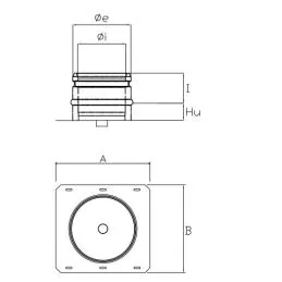 Piastra di base con scarico centrale I2PPC ISO25 INOX Canna