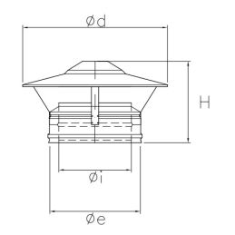 Chinese double wall flue hat ISO25 De Marinis Inox