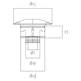 Cappello terminale antintemperie I2AP ISO25 INOX Canna fumaria