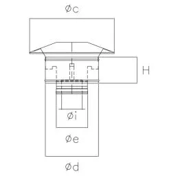 Cappello terminale antintemperie I2AP ISO25 INOX Canna fumaria