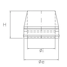 Cappello tronco-conico I2TO ISO25 INOX Canna fumaria doppia