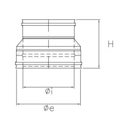 Double-mono junction double wall flue ISO25 De Marinis Inox