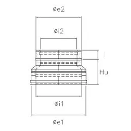 Reduction fitting I2RCDR ISO25 INOX Double wall flue