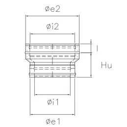 I2RCDA ISO25 INOX increase connection Double wall flue