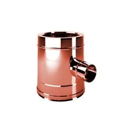 Reduced 90 gradi T pipe 80 mono Male flue double wall ISO25 De Marinis Copper