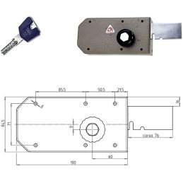 Serratura applicare CR 3700 laterale chiave K55