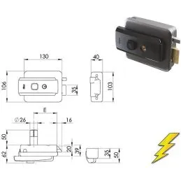 Electric rim lock to be applied ISEO 2001 5250