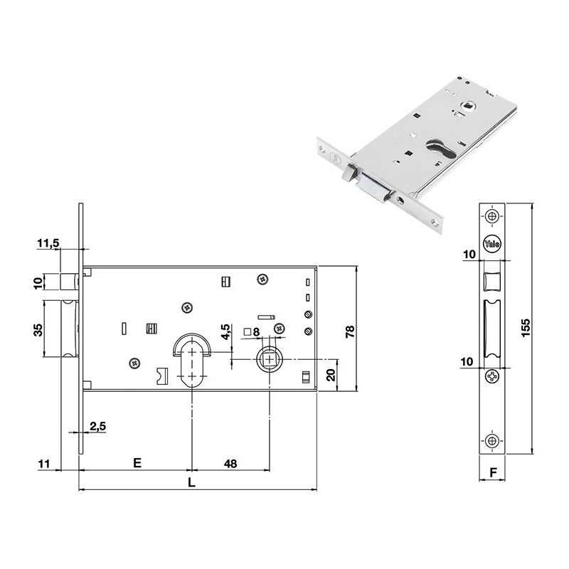 Serratura elettrica YALE CORNI Y850 infilare per fascia