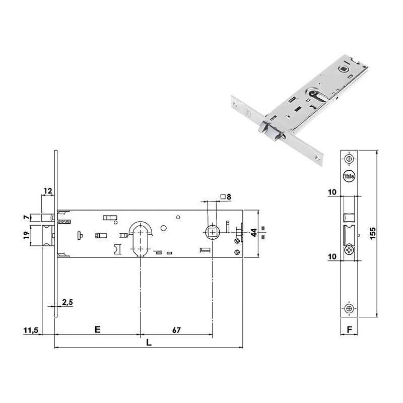 Serratura elettrica YALE CORNI Y854 infilare per fascia