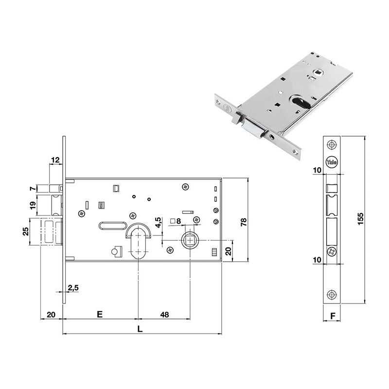 Serratura elettrica YALE CORNI Y852 infilare per fascia