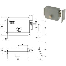 Serratura elettrica da applicare YALE Y680.90 scrocco rovesciato