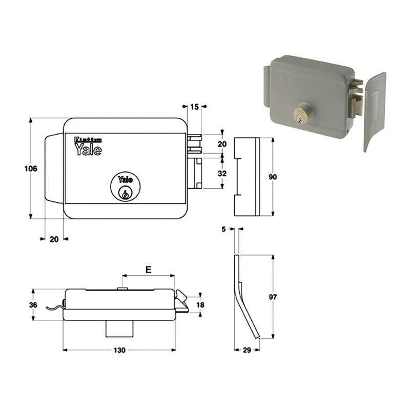 Serratura elettrica da applicare YALE Y680.90 scrocco rovesciato