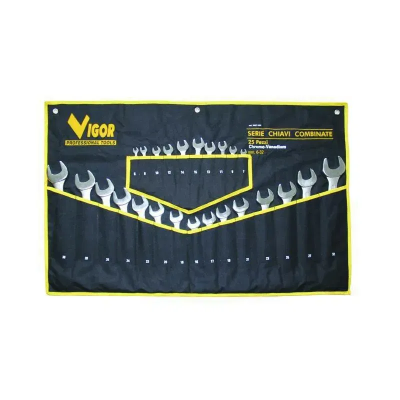 Serie Chiavi combinate DIN 3113 Vigor 25pz 6:32 Serie Chiavi combinate DIN 3113 Vigor 25pz 6:32