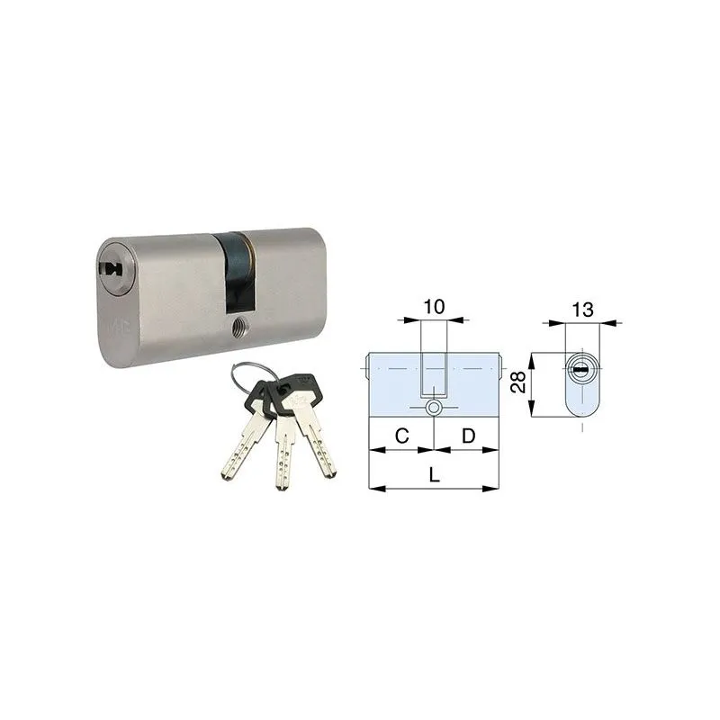 Oval cylinder for MG Monti H1864 security key lock