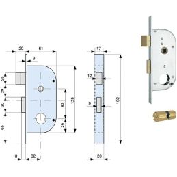 Serratura impennata infilare MG MONTI 149 322