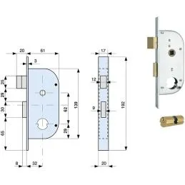Serratura impennata infilare MG MONTI 149 322