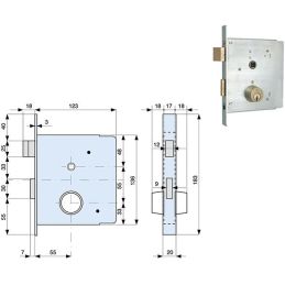 Lock for mortise gates MG MONTI 343 550