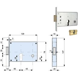 Lock for band MG MONTI 312 650 129x78