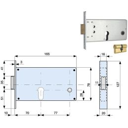 Lock for band MG MONTI 316 700 165x78