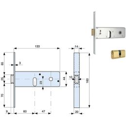 Lock for MG MONTI 800 133x44 fascia