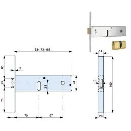 Lock for band MG MONTI 802 702 163x44