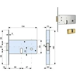 Lock for band MG MONTI 804 602 134x64