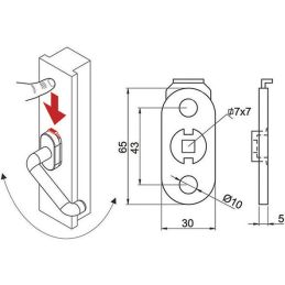 Window locking device for handle DK DISEK BMAR02