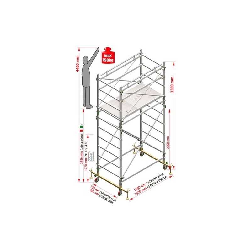 Scaffolding 3.35 mt. AluMito Facal aluminum