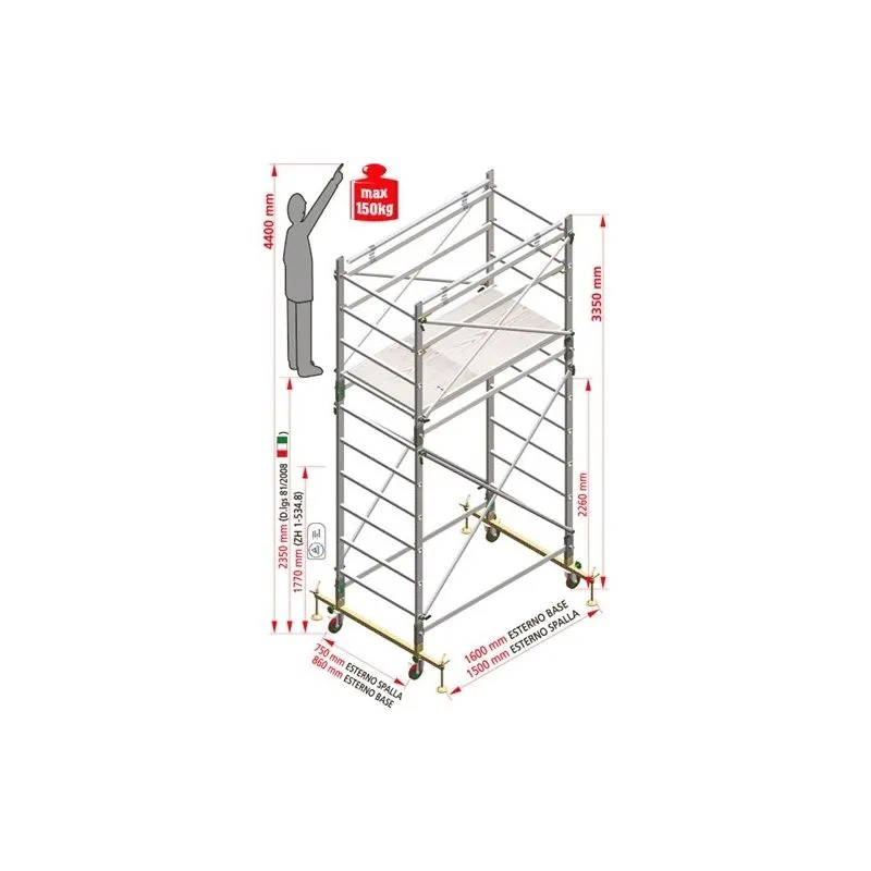Scaffolding 3.35 mt. AluMito Facal aluminum