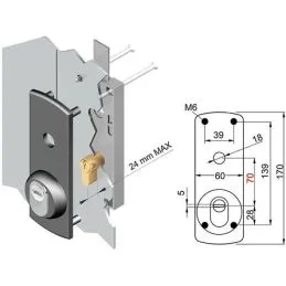 Anti-tear plate for swing door lock DISEC DN130PD1
