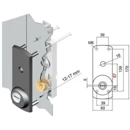 DISEC DN24PST anti-tear plate for up-and-over shutter lock