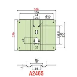 Corrugated plate reinforcement for DISEC A2465 300x240 overhead locks