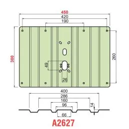 Corrugated plate reinforcement for DISEC A2627 450x300 overhead locks