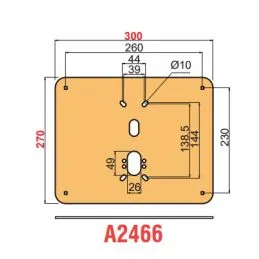 Smooth plate reinforcement for DISEC A2466 300x240 overhead locks