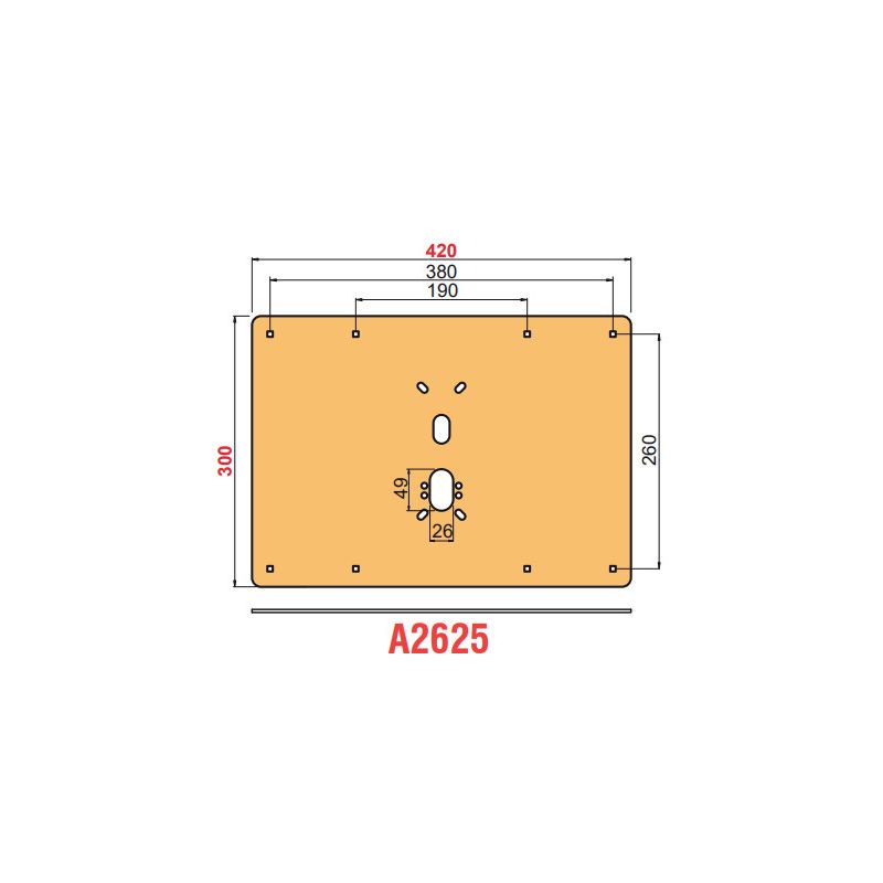 Smooth plate reinforcement for DISEC A2625 420x300 overhead locks